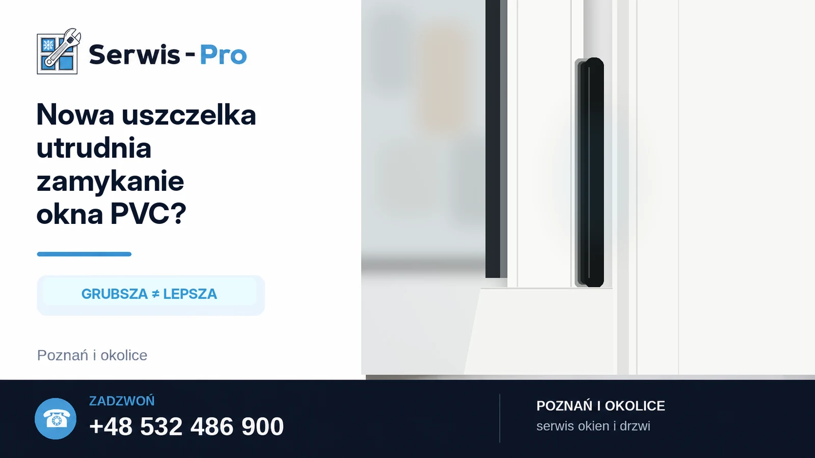 Nowa uszczelka w oknie PVC — profil uszczelki i zamykanie skrzydła